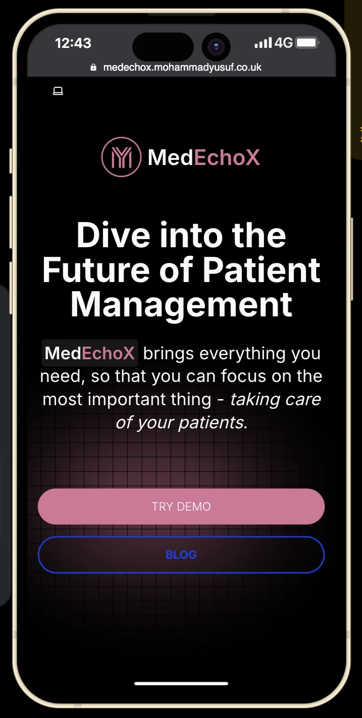 MedEchoX - A Smarter Way to Manage Patient Records mobile view